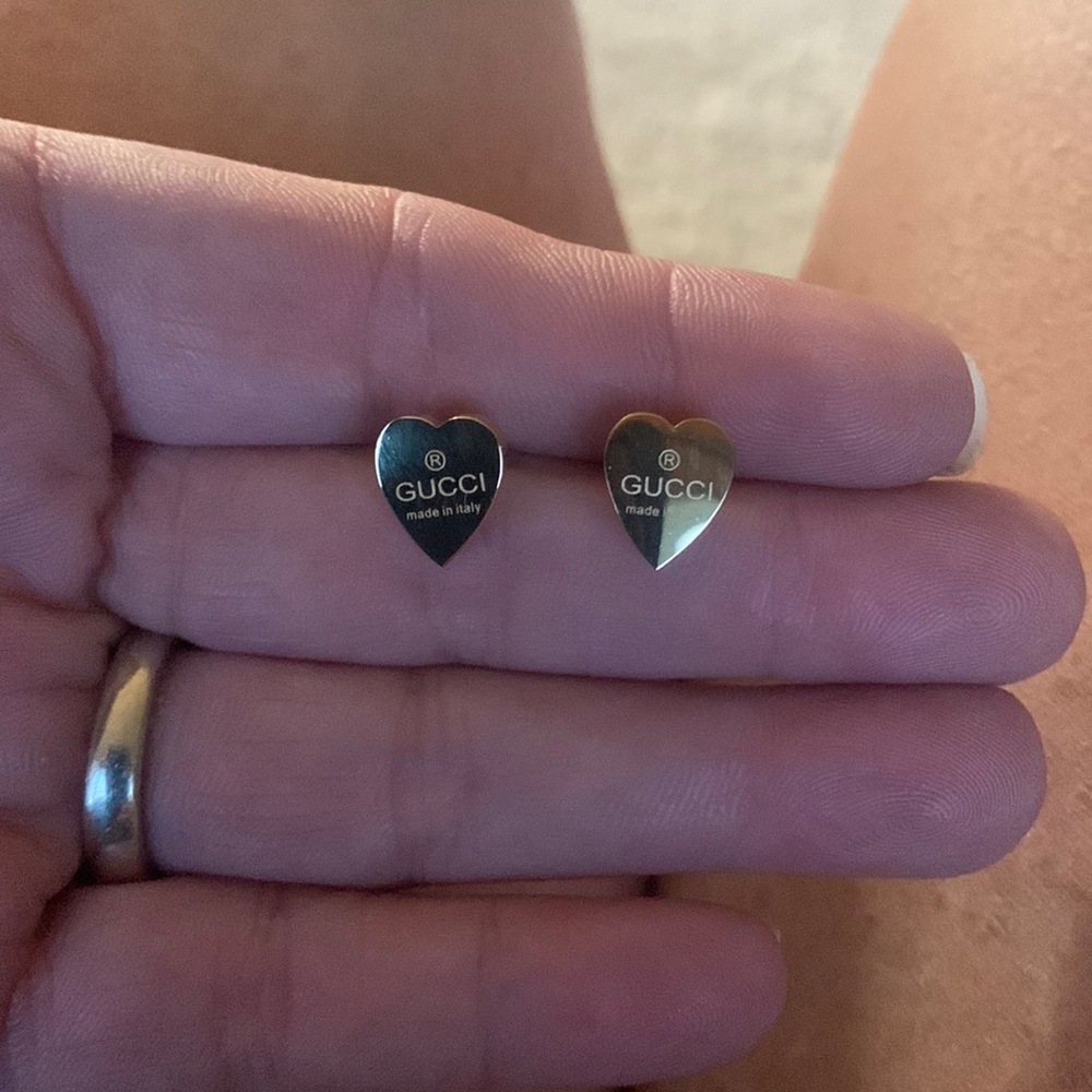 Designer look heart earrings